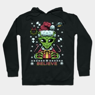 Alien Believe Christmas Hoodie